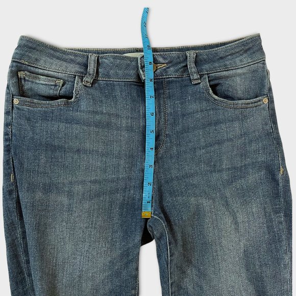 DL1961 SZ 28 Florence Instasculpt Distressed Chewed Hem Cropped Hendrix Jeans - Picture 11 of 11